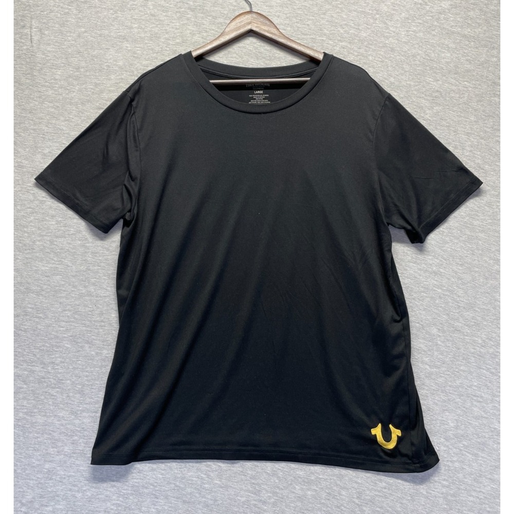 True Religion Sleepwear T Shirt Mens Large Black Logo Quick Dry Moisture Wicking